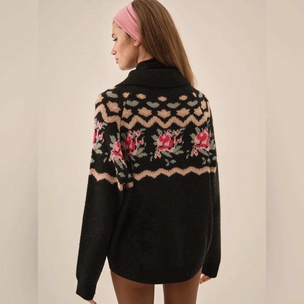 For Love & Lemons Ski Lodge Zip-Up Sweater - Picture 2 of 5